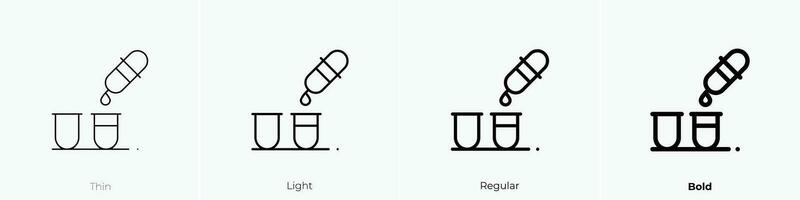 prueba tubos icono. delgado, luz, regular y negrita estilo diseño aislado en blanco antecedentes vector