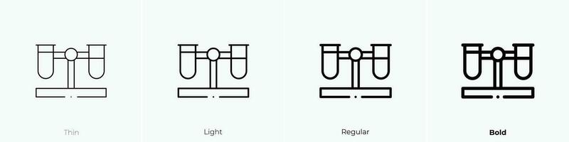 test tubes icon. Thin, Light, Regular And Bold style design isolated on white background vector