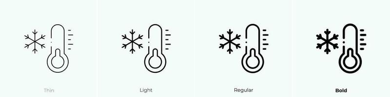 temperatura icono. delgado, luz, regular y negrita estilo diseño aislado en blanco antecedentes vector