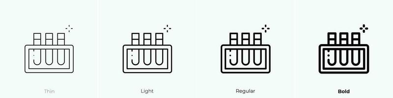 prueba tubos icono. delgado, luz, regular y negrita estilo diseño aislado en blanco antecedentes vector