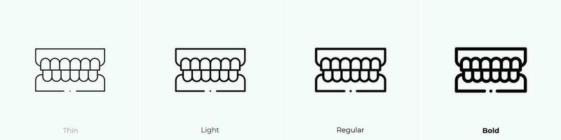 teeth icon. Thin, Light, Regular And Bold style design isolated on white background vector