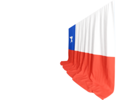 Chilean Flag Curtain in 3D Rendering Representando el Orgullo Chileno png