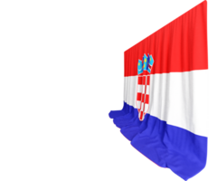 Croatian Flag Curtain in 3D Rendering Croatia's Rich Heritage png