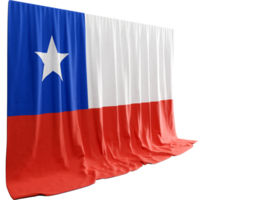 chileno bandeira cortina dentro 3d Renderização representando el orgullo Chileno png