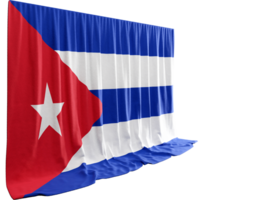 Cuban Flag Curtain in 3D Rendering Reflecting Cuba's Vibrant Spirit png