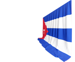 Cuban Flag Curtain in 3D Rendering Reflecting Cuba's Vibrant Spirit png