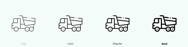 tipper icon. Thin, Light, Regular And Bold style design isolated on white background vector