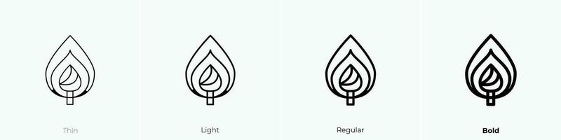 torch icon. Thin, Light, Regular And Bold style design isolated on white background vector