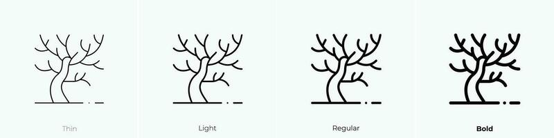 tree icon. Thin, Light, Regular And Bold style design isolated on white background vector