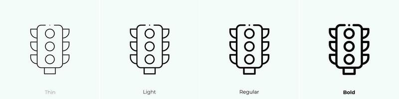 traffic light icon. Thin, Light, Regular And Bold style design isolated on white background vector