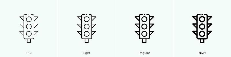 traffic light icon. Thin, Light, Regular And Bold style design isolated on white background vector