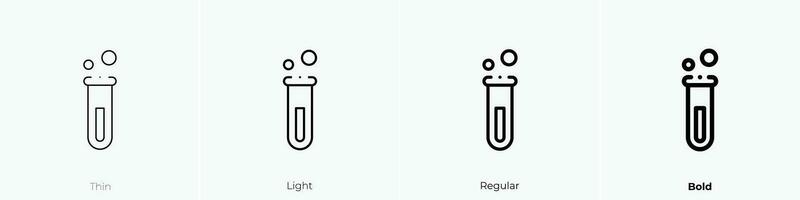 test tube icon. Thin, Light, Regular And Bold style design isolated on white background vector