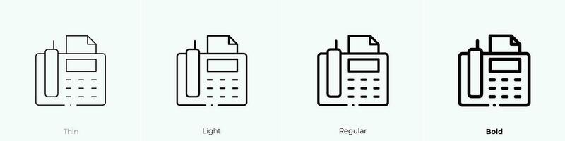 telephone call icon. Thin, Light, Regular And Bold style design isolated on white background vector