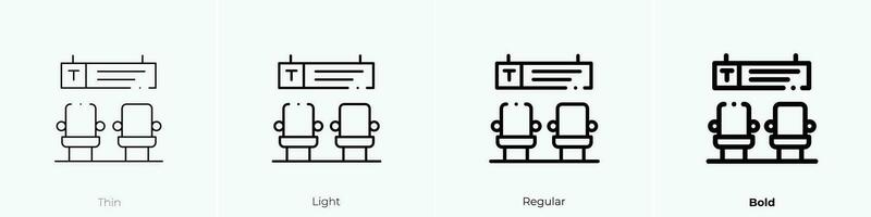 tren estación icono. delgado, luz, regular y negrita estilo diseño aislado en blanco antecedentes vector