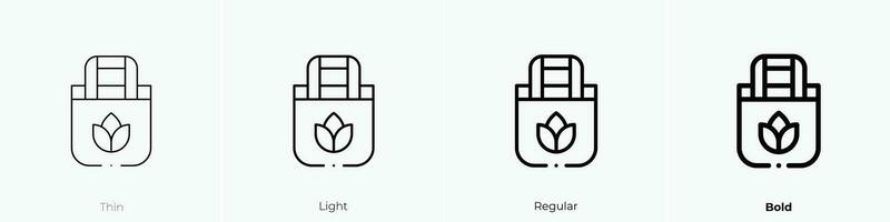 totebag icon. Thin, Light, Regular And Bold style design isolated on white background vector