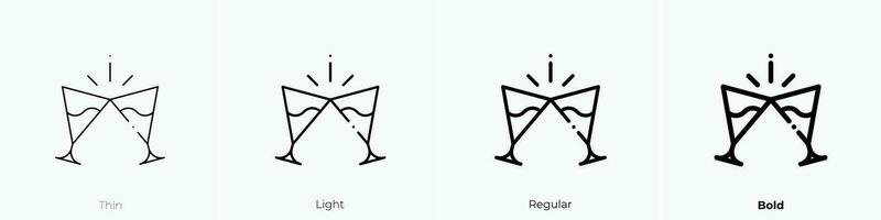 toast icon. Thin, Light, Regular And Bold style design isolated on white background vector