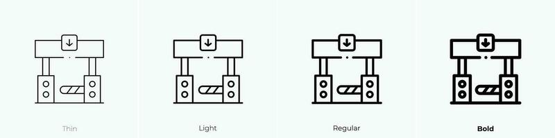 Peaje icono. delgado, luz, regular y negrita estilo diseño aislado en blanco antecedentes vector