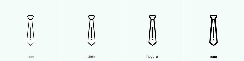 tie icon. Thin, Light, Regular And Bold style design isolated on white background vector