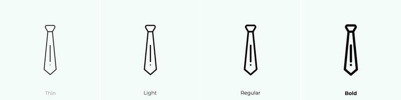 tie icon. Thin, Light, Regular And Bold style design isolated on white background vector