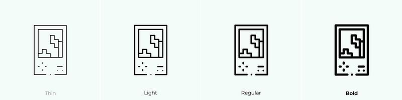 tetris icono. delgado, luz, regular y negrita estilo diseño aislado en blanco antecedentes vector