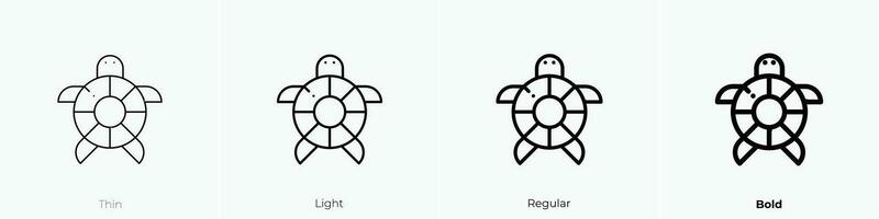 tortoise icon. Thin, Light, Regular And Bold style design isolated on white background vector