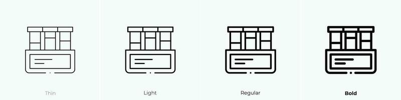 test tubes icon. Thin, Light, Regular And Bold style design isolated on white background vector