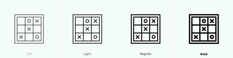 tic tac toe icon. Thin, Light, Regular And Bold style design isolated on white background vector