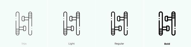 tonfa icono. delgado, luz, regular y negrita estilo diseño aislado en blanco antecedentes vector