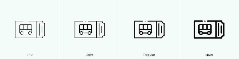 tren icono. delgado, luz, regular y negrita estilo diseño aislado en blanco antecedentes vector