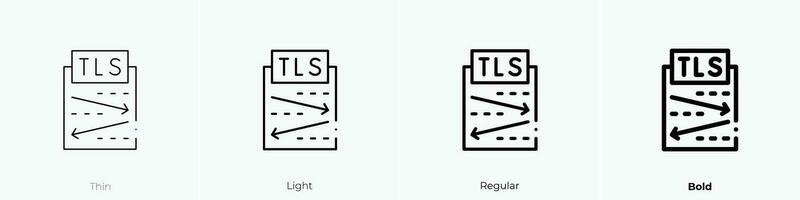 tls protocol icon. Thin, Light, Regular And Bold style design isolated on white background vector