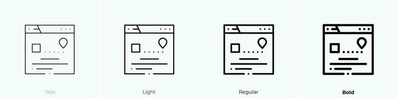 tracking icon. Thin, Light, Regular And Bold style design isolated on white background vector