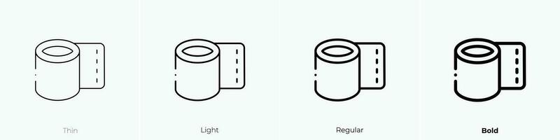 toilet paper icon. Thin, Light, Regular And Bold style design isolated on white background vector