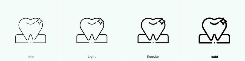 tooth icon. Thin, Light, Regular And Bold style design isolated on white background vector