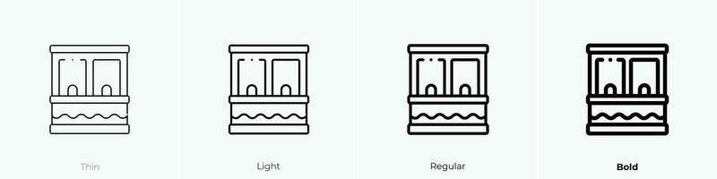 boleto mostrador icono. delgado, luz, regular y negrita estilo diseño aislado en blanco antecedentes vector