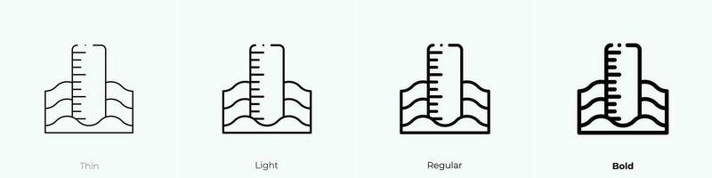 marea icono. delgado, luz, regular y negrita estilo diseño aislado en blanco antecedentes vector