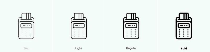 terminal icon. Thin, Light, Regular And Bold style design isolated on white background vector