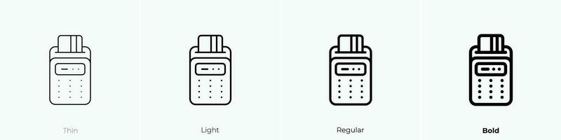 terminal icono. delgado, luz, regular y negrita estilo diseño aislado en blanco antecedentes vector