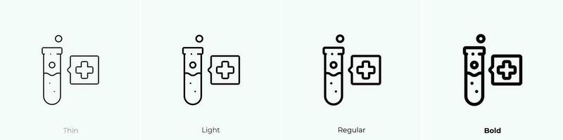 test tube icon. Thin, Light, Regular And Bold style design isolated on white background vector
