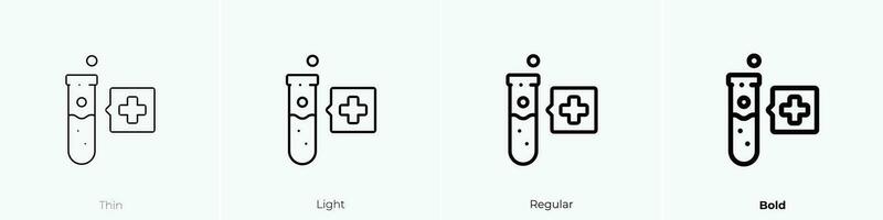 test tube icon. Thin, Light, Regular And Bold style design isolated on white background vector