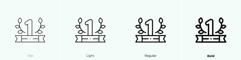 trophy icon. Thin, Light, Regular And Bold style design isolated on white background vector