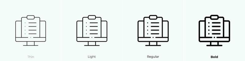 usabilidad icono. delgado, luz, regular y negrita estilo diseño aislado en blanco antecedentes vector