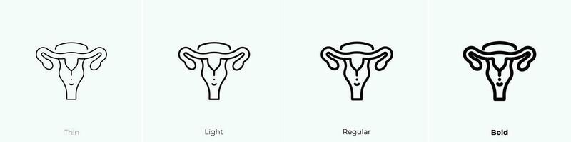 uterus icon. Thin, Light, Regular And Bold style design isolated on white background vector