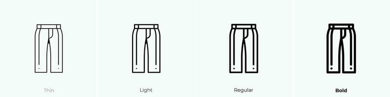 trousers icon. Thin, Light, Regular And Bold style design isolated on white background vector