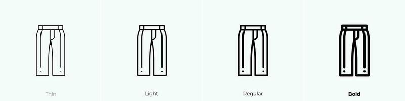 trousers icon. Thin, Light, Regular And Bold style design isolated on white background vector