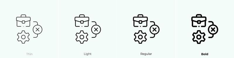 desempleo icono. delgado, luz, regular y negrita estilo diseño aislado en blanco antecedentes vector