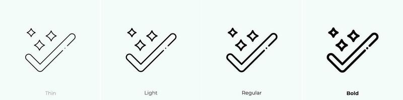 valid icon. Thin, Light, Regular And Bold style design isolated on white background vector