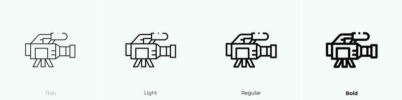 televisión cámara icono. delgado, luz, regular y negrita estilo diseño aislado en blanco antecedentes vector