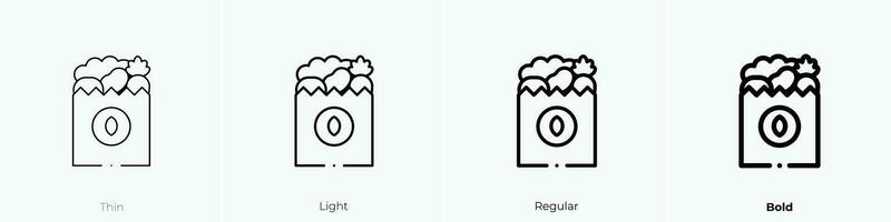 vegano icono. delgado, luz, regular y negrita estilo diseño aislado en blanco antecedentes vector