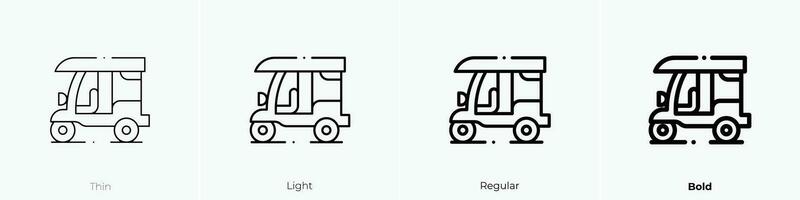 tuk icon. Thin, Light, Regular And Bold style design isolated on white background vector