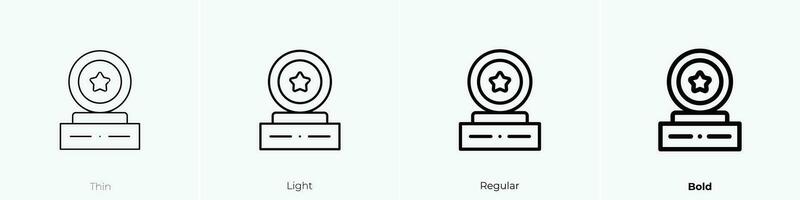 trophy icon. Thin, Light, Regular And Bold style design isolated on white background vector